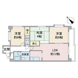 東栄ビル(3LDK/3階)の間取り写真