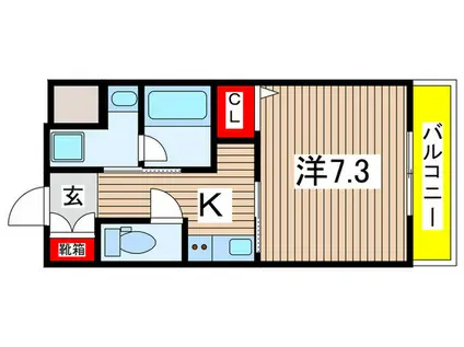 エルベコート豊中玉井町(1K/9階)の間取り写真