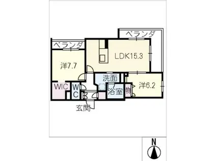 アンビエラ(2LDK/2階)の間取り写真