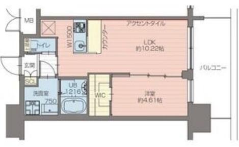 プレジオ阿波座(1LDK/13階)の間取り写真