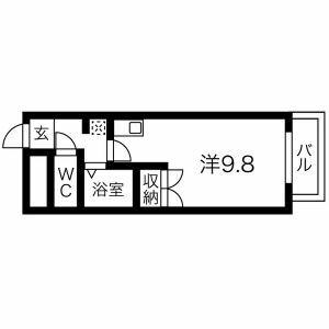 エステイタスAS-17(ワンルーム/4階)の間取り写真