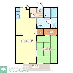 CLAIR溝端(1LDK/1階)の間取り写真