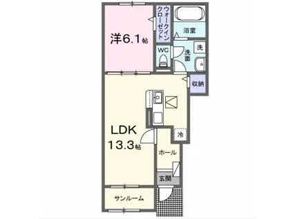 エクセレント・ヴェル Ⅰ(2LDK/2階)の間取り写真