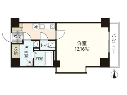 エメラルドHILL(1K/8階)の間取り写真