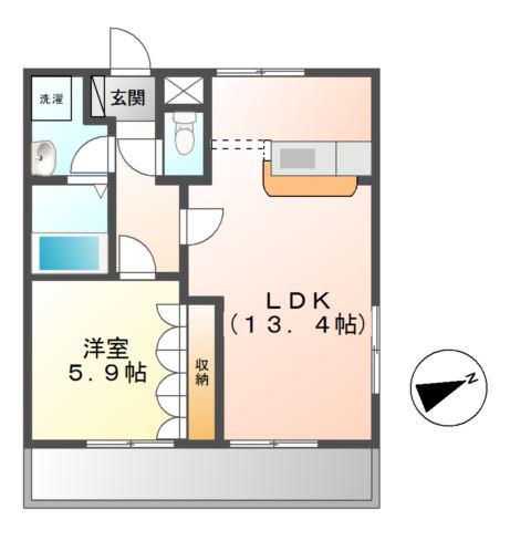 COLONNADE(1LDK/2階)の間取り写真
