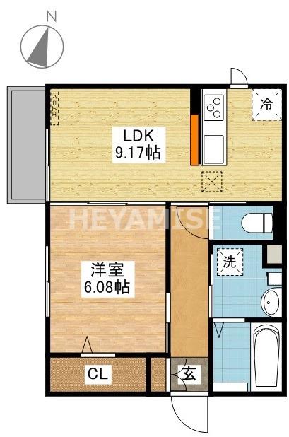 スカイメゾン(1LDK/2階)の間取り写真