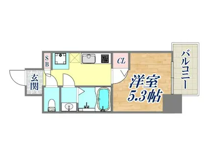 フォーリアライズ昭和南通1(1K/6階)の間取り写真