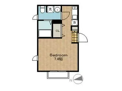 CASA REVE(1K/1階)の間取り写真