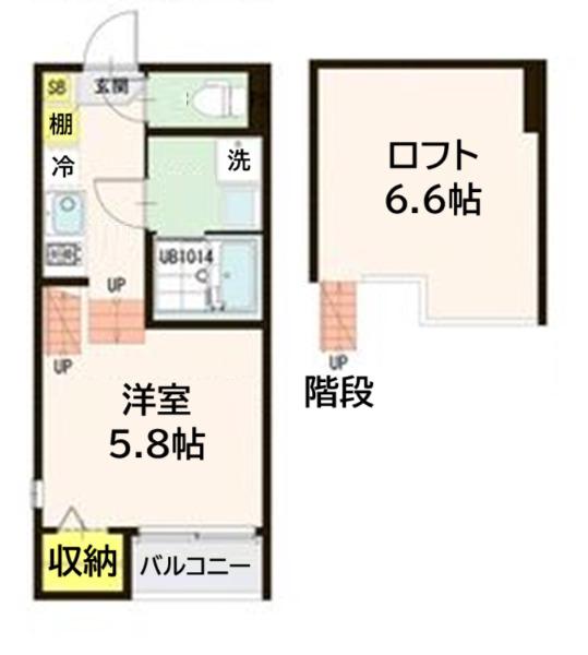 ヴィレッタ3110(1K/2階)の間取り写真