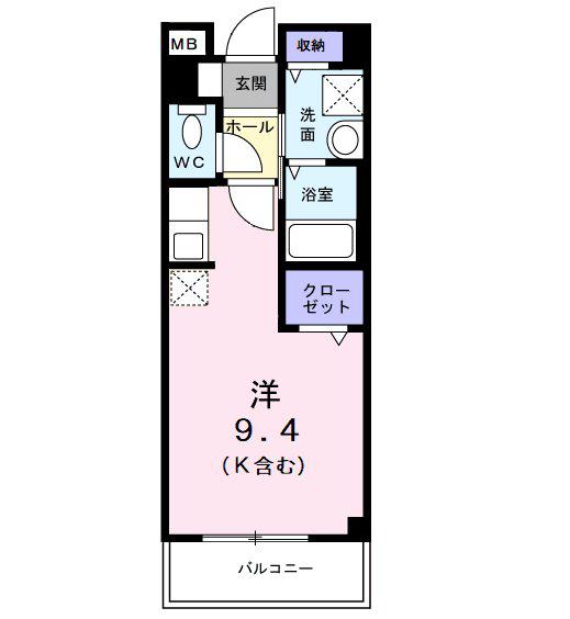 サニーメゾン1(ワンルーム/2階)の間取り写真