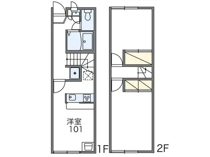 アソシエ(2DK/1階)の間取り写真
