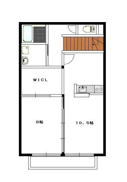 クレール カーサ(1LDK/2階)の間取り写真