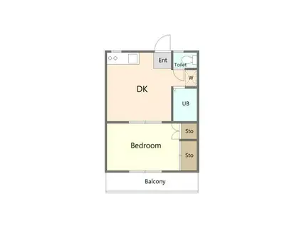 ヴァンベール弐番館(1DK/1階)の間取り写真