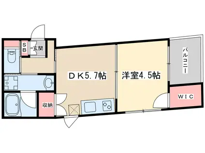 リュクス新大阪(1DK/1階)の間取り写真