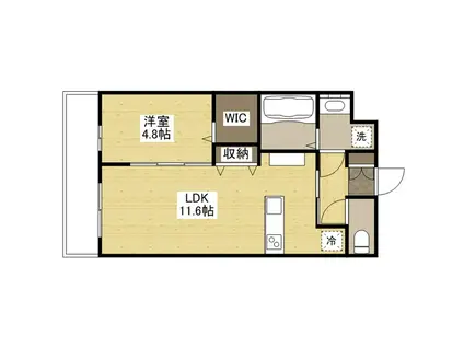 ザ・コモド草戸(1LDK/3階)の間取り写真