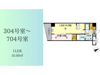 D-ROOM安謝あじゃ(1LDK/3階)の間取り写真