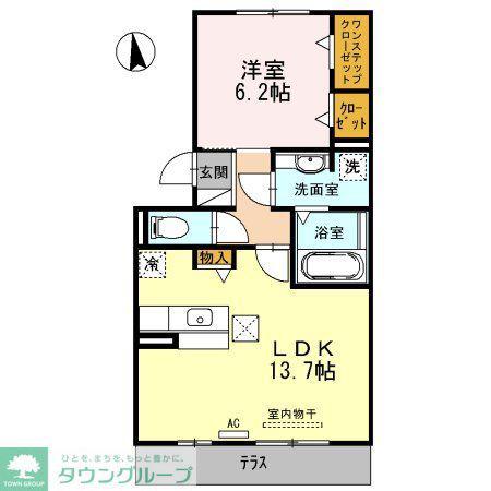 グランドール正徳(1LDK/1階)の間取り写真