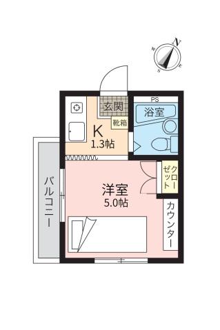ライフプラス南観音2(ワンルーム/4階)の間取り写真