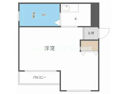 エフアール船場西(1DK/2階)の間取り写真