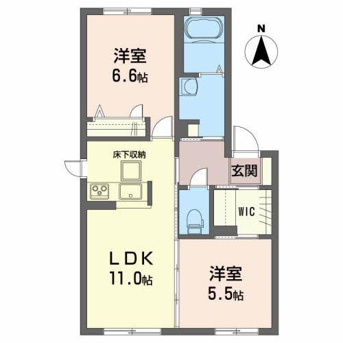 エンジェルコートD(2LDK/1階)の間取り写真