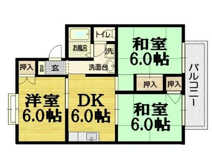 オレンジハイツ(3DK/1階)の間取り写真