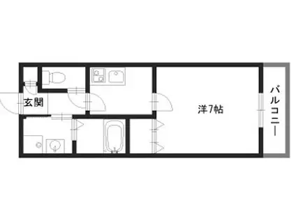 ネオクオーツ幸弐番館(1K/2階)の間取り写真