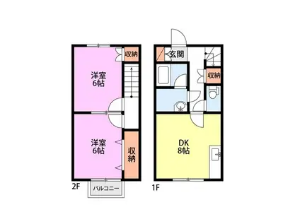JOYPLACE青山3 A(2DK/1階)の間取り写真