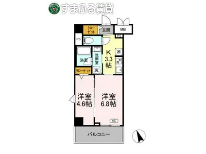 ヴィラ トルチュ東刈谷(2K/3階)の間取り写真