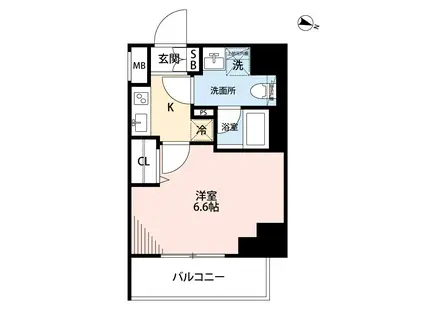 マキシヴ横浜吉野町ノース(1K/4階)の間取り写真