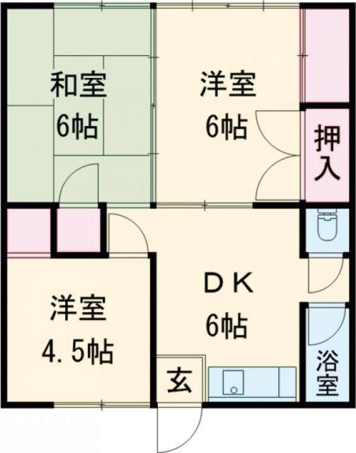 入地グリーンハイツ(3DK/2階)の間取り写真