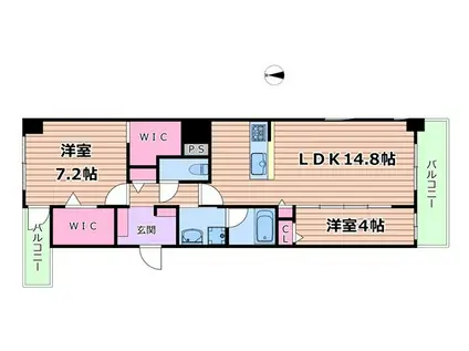 ルクスエテルナ江戸堀(1SDK/6階)の間取り写真
