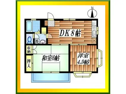 ハイムラビア(2DK/1階)の間取り写真