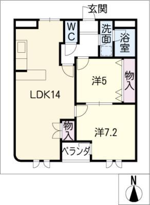 クラスティーナ761(2LDK/2階)の間取り写真