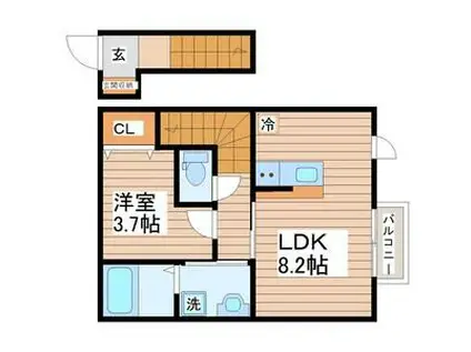 LOTUS ARAI(1LDK/2階)の間取り写真