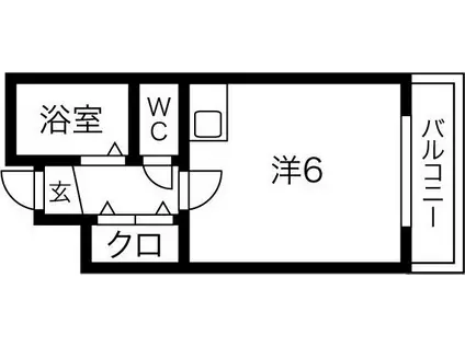 グローリー林寺(ワンルーム/3階)の間取り写真