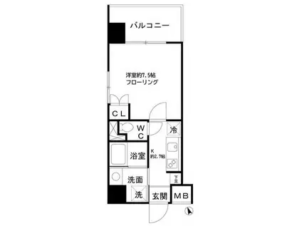 テルマエドムス根岸(1K/6階)の間取り写真