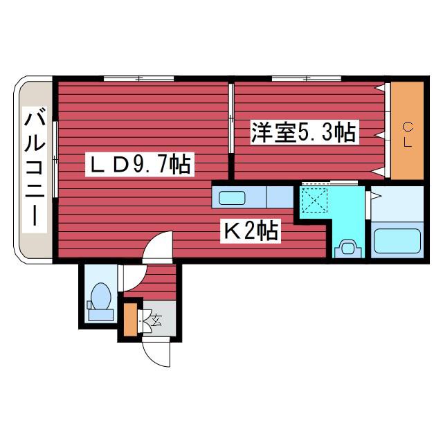 グランメールYS(1LDK/4階)の間取り写真