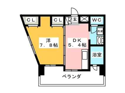 グランデュールマンション(1DK/7階)の間取り写真