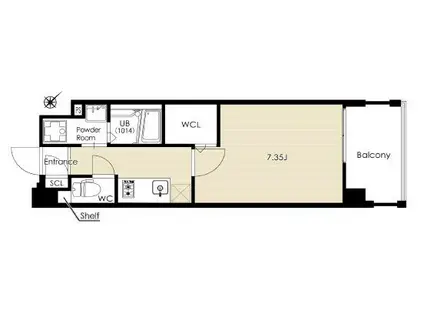 レブリアント清川II(1K/8階)の間取り写真