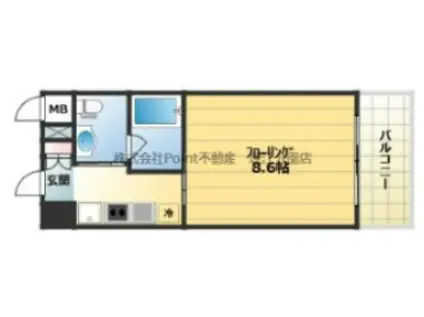 E-SPAAACE西天満(1K/5階)の間取り写真