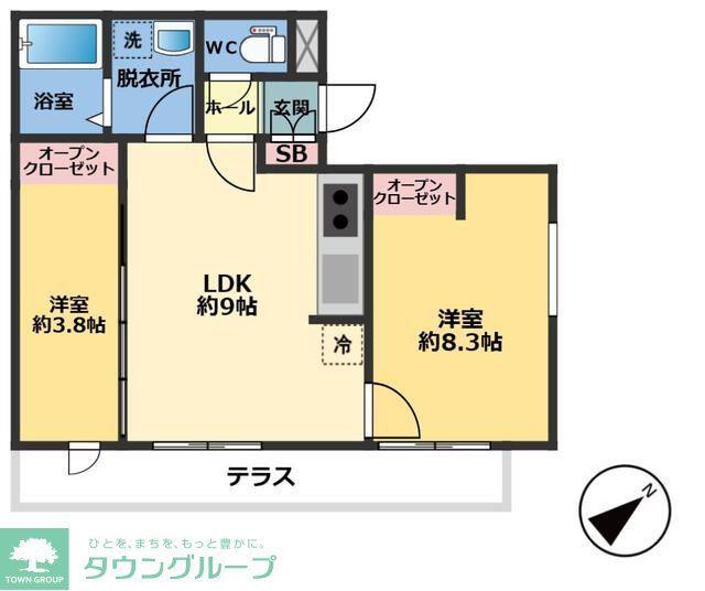 メゾン・ドゥ・アッシュ南柏(2LDK/1階)の間取り写真