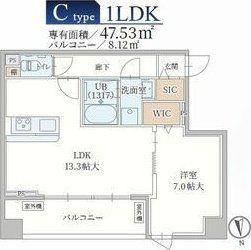 ル・モベイ天神橋(1LDK/4階)の間取り写真