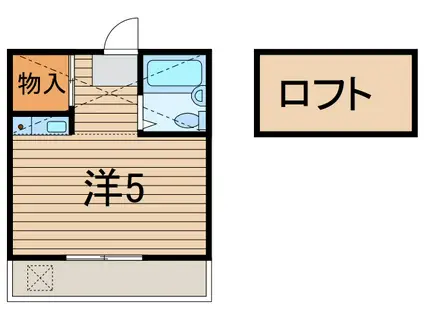 ラスールイナII(ワンルーム/2階)の間取り写真