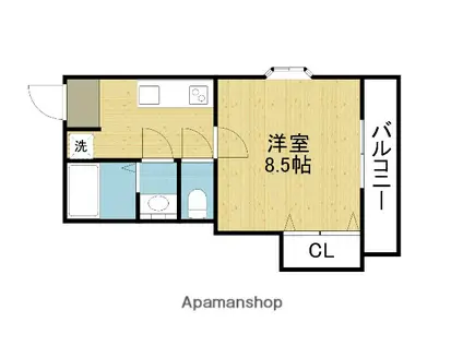 ティーエスコート(ワンルーム/4階)の間取り写真