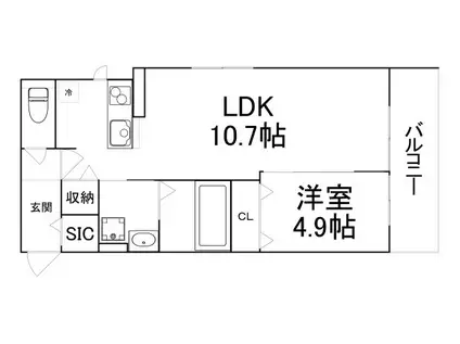 CASA PINO SOLO(1LDK/2階)の間取り写真