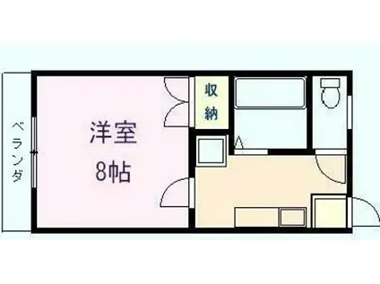 フジコーポラスIII(1K/2階)の間取り写真