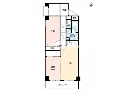 アルカンシェル岡本(2LDK/3階)の間取り写真