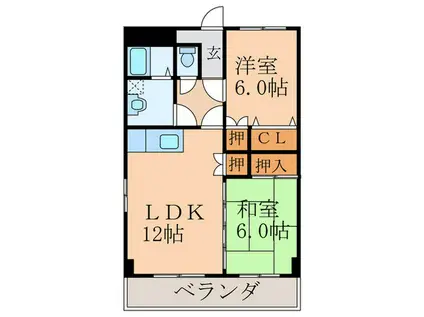 エスポワール(2LDK/3階)の間取り写真
