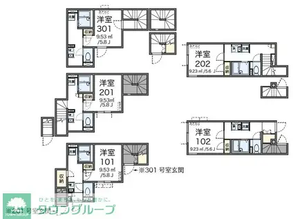 レオネクスト吉祥寺イーストY(1K/1階)の間取り写真