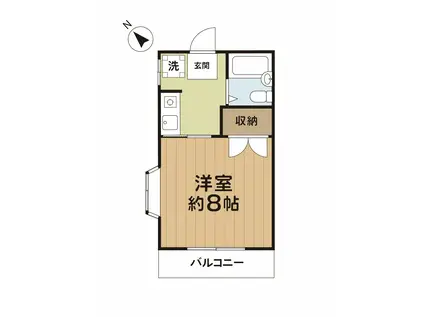 スカイハイツ(1K/2階)の間取り写真